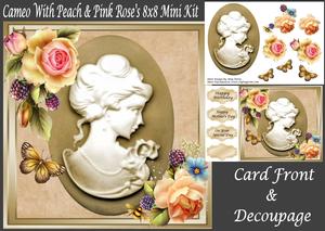 Cameo with Peach & Pink Rose's 8x8 Mini Kit