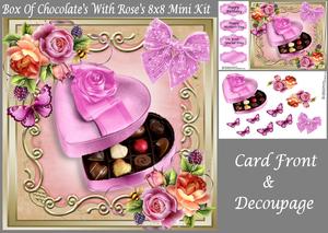 Box of Chocolate's with Rose's 8x8 Mini Kit