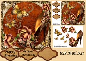 Beautiful Gold Oriental Shoe 8x8 Mini Kit