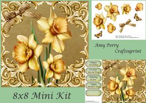 Beautiful Daffodil Head's 8x8 Mini Kit