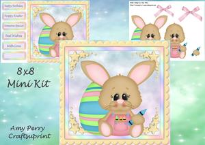 Gorgeous Brown Bunny with Crayons 8x8 Mini Kit