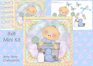 Baby Boy in Bucket 8x8 Mini Kit