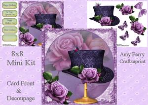 Beautiful Lilac Rose's & Top Hat 8x8 Mini Kit