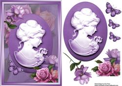 Beautiful Lilac Cameo with Roses
