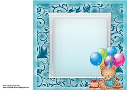 Baby Boy Birthday Bear 8x8 Insert