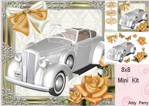 Beautiful Wedding Car with Gold Rose's 8x8 Mini Kit