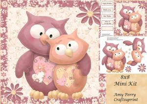 Cute Owl Couple 8x8 Mini Kit