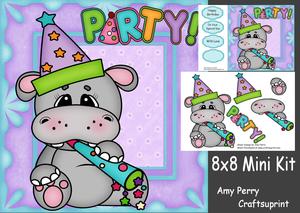 Cute Party Hippo 8x8 Mini Kit