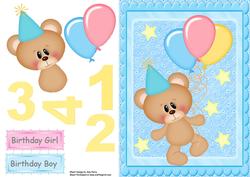 Birthday Bear with Balloon's