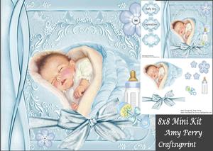 Baby Boy in Blanket 8x8 Mini Kit