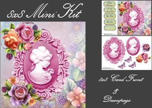 Beautiful Pink Cameo with Rose's 8x8 Mini Kit