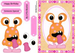 Lovely Orange & Pink Monster