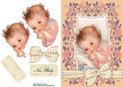 Baby in Beautiful Floral Frame