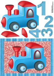 Blue & Red Child's Train