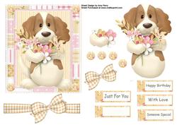Gorgeous Spaniel with Flowers