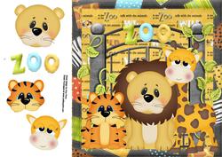 Lion,tiger and Giraffe at the Zoo 8x8