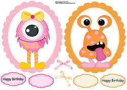 Pink & Orange Monster Toppers