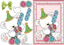 Birthday White Bear with Balloon