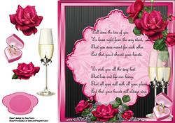 Beautiful Hot Pink Floral Engagement8x8