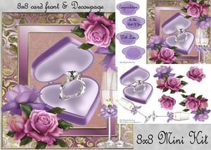 Beautiful Roses with Lilac Engagement Ring 8x8 Mini Kit