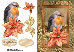 Gorgeous Robin with Poinsetta