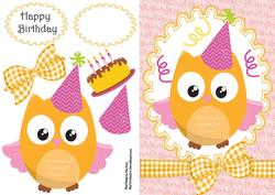 Cute Orange Birthday Owl