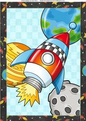Red Rocket Ship A4