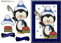 Cute Penguin with Rod & Tackle Box