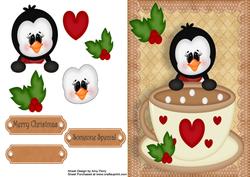Cute Penguin in Brown Cup