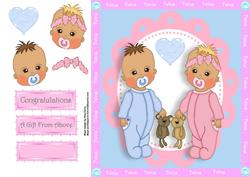 Baby Boy & Girl Twin's 8x8
