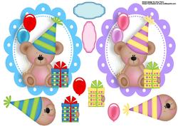 Birthday Bear Topper's