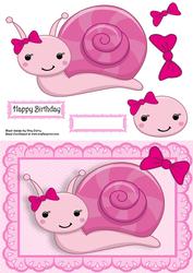 Gorgeous Pink Snail with Bow