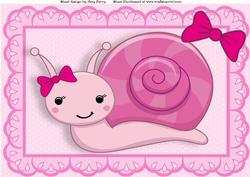 Gorgeous Pink Snail with Bow A4