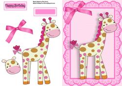 Cute Pink Giraffe with Bow