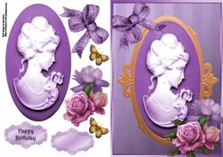 Beautiful Lilac Cameo with Lilac Rose's