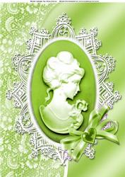 Beautiful Lime Green Cameo A4