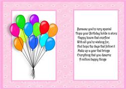 Birthday Balloon Pink Insert