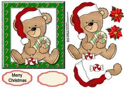 Cute Christmas Bear with Candy Cane