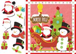 Santa in His Sleigh with His Chum 8x8