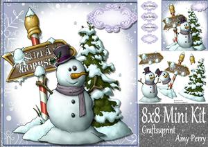 Snowman Waiting for Santa Mini Kit