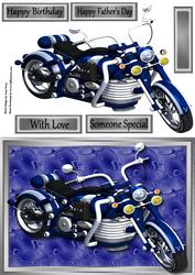 Beautiful Dark Blue & Chrome Motorbike