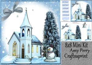 Beautiful Christmas Church 8x8 Mini Kit