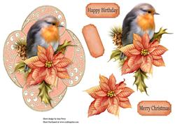 Beautiful Robin & Flower Topper
