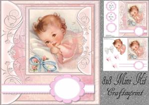 Baby Girl in Pink Swirl Frame 8x8 Mini Kit