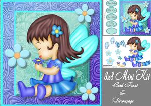 Cute Litttle Fairy in Blue Dress 8x8 Mini Kit