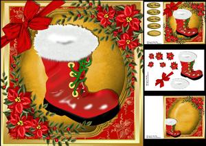 Santa's Bright Red Boot 8x8 Mini Kit