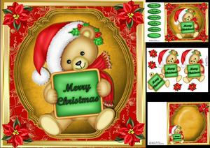 Cute "merry Christmas" Bear 8x8 Mini Kit