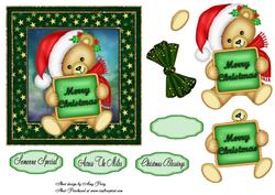 Gorgeous "merry Christmas" Bear Topper