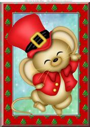 Cute Christmas Mouse in Red A4