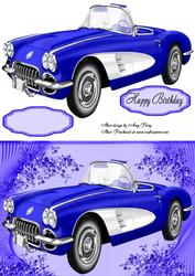 Beautiful 50's Electric Blue Car